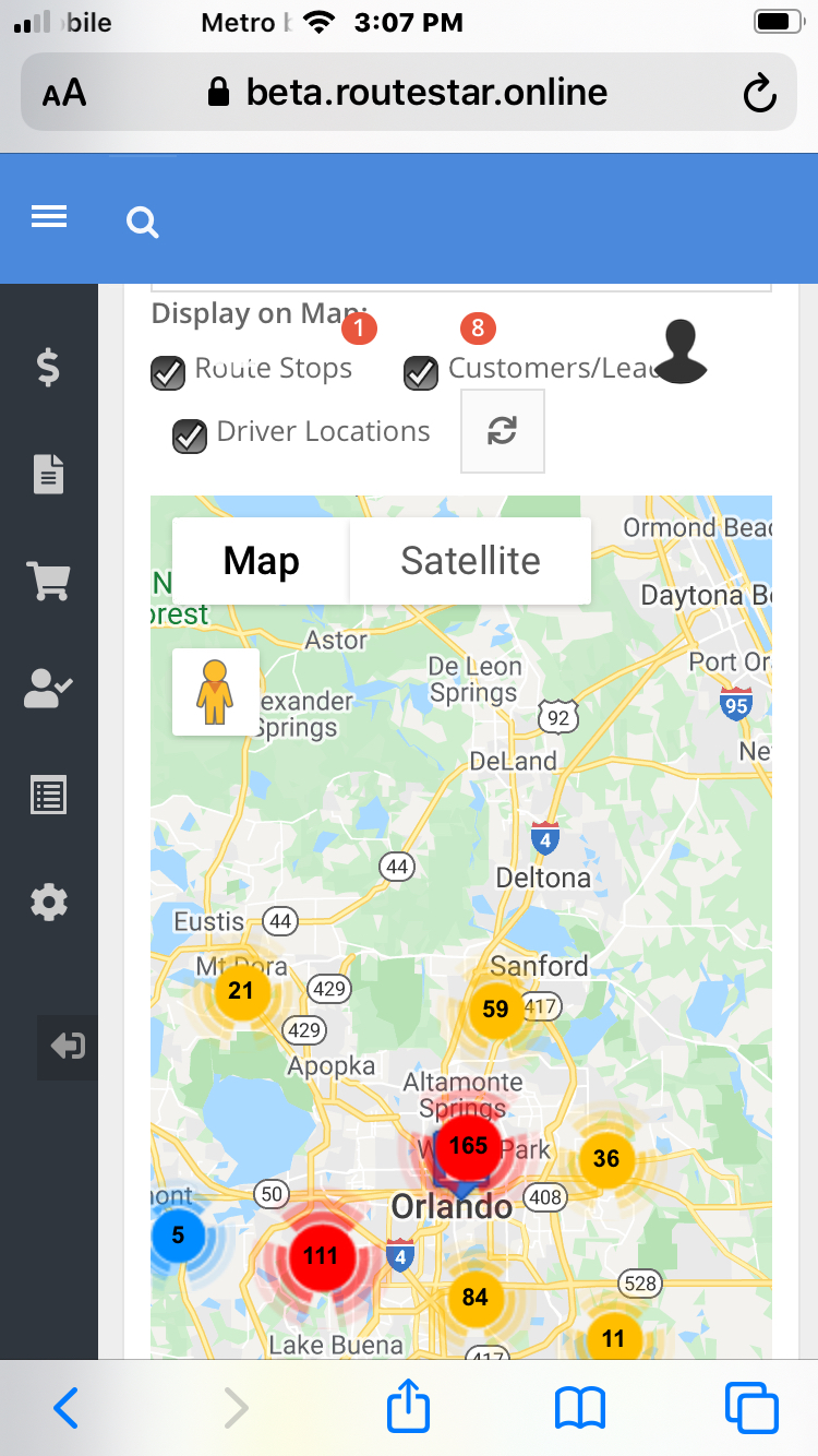 Customer Location mobile