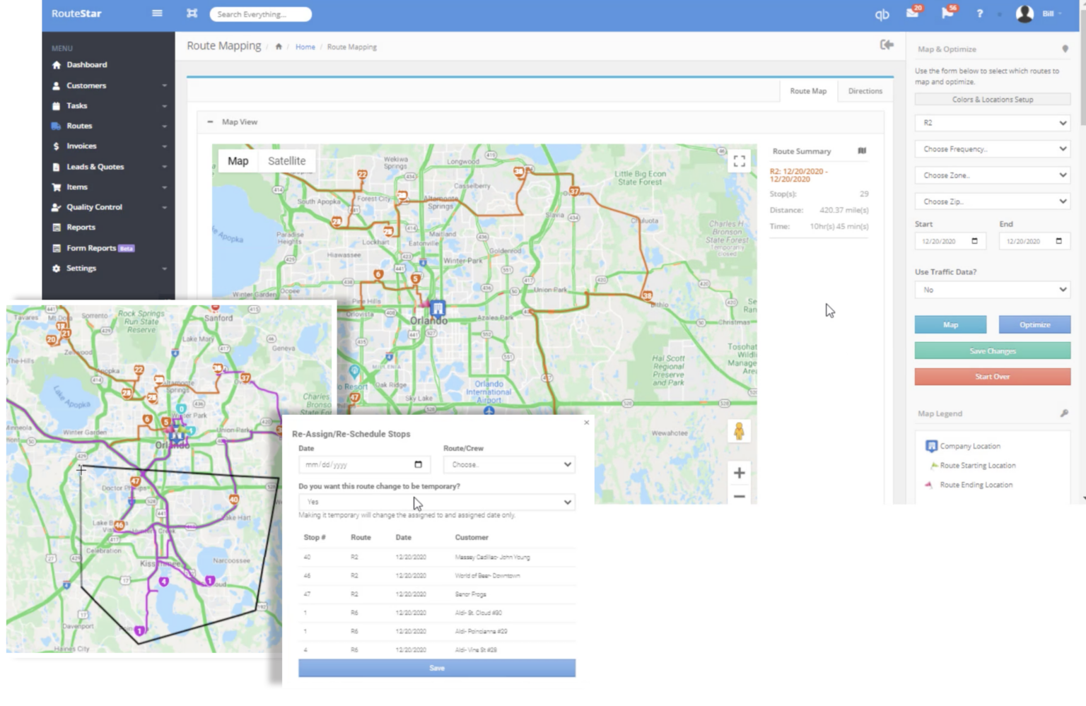 Route Planning and Mapping Software for QuickBooks