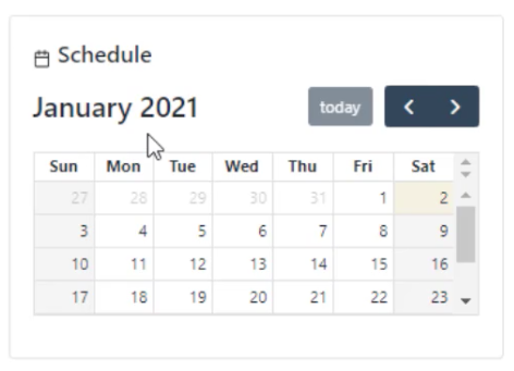 schedule view within portal